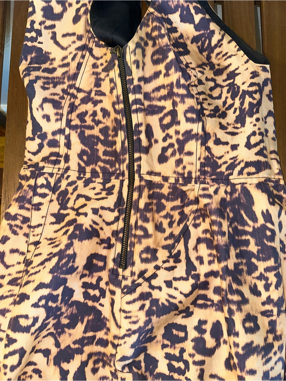 ANIMALE BRASIL Leopard Print V-Neck Bodycon Dress - Tan & Dark Brown M - Picture 7 of 15